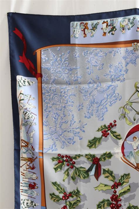 Neige d'Antan Hermes Scarf by Caty Latham 90cm Silk Twill